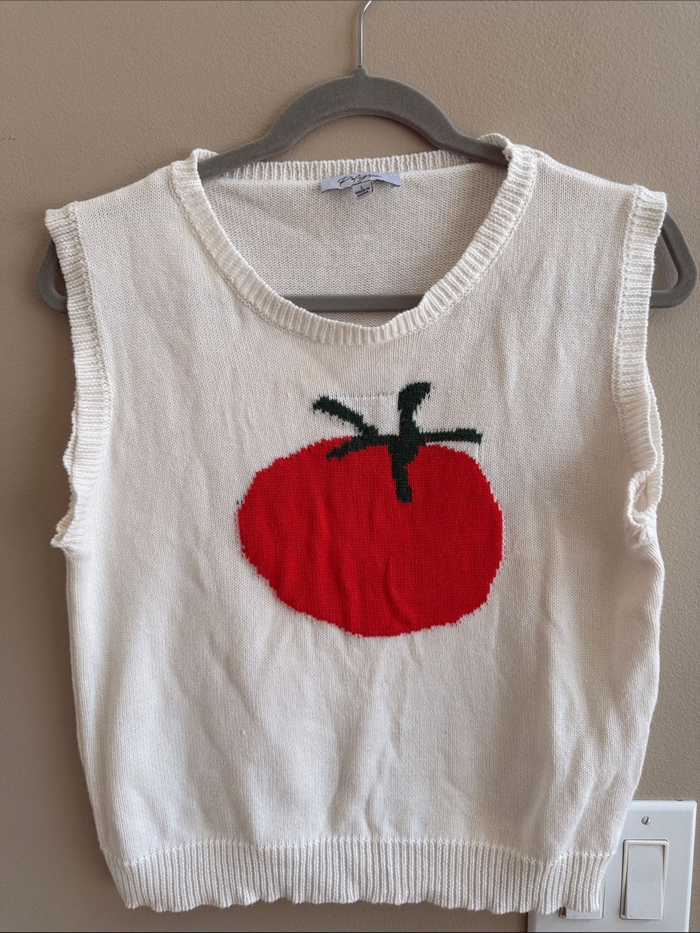 Polagram Red Tomato Knit Sweater Vest Size Large